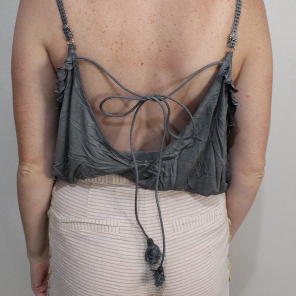 Super Soft Grey Pol Crop Top - Picture 3 of 5